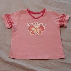 Girls size 4T okie dokie pink team butterfly tee